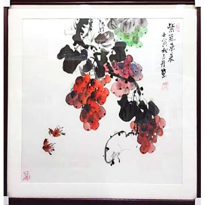 《紫气东来》孙晋凯作品 丝绸画画 70x70cm（已售）