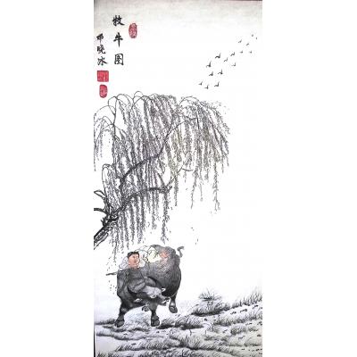 《牧牛图》三尺 国画 邓晓冰作品