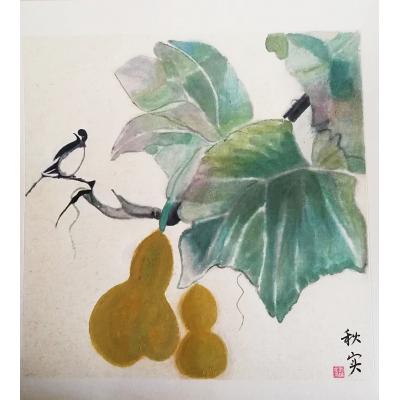 《秋实》50X50cm 国画 邓晓冰作品