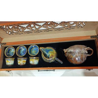 高温陶瓷，釉下五彩，纯天然矿物质，各种柴烧套装茶具B
