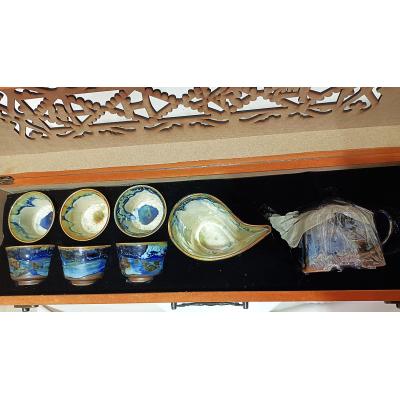 高温陶瓷，釉下五彩，纯天然矿物质，各种柴烧套装茶具C