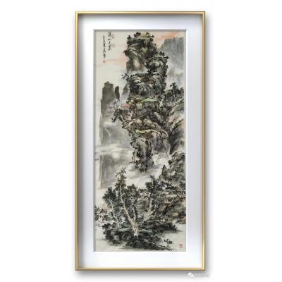 《溪山之晨》孙晋凯作品 山水画 竖幅四尺 180x70cm