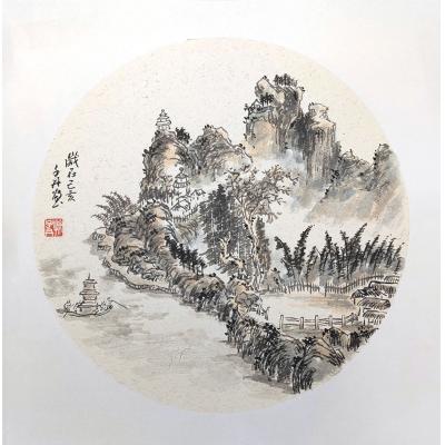 《小品》孙晋凯作品 山水 50x50cm-F